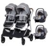 Carucior gemeni Chipolino Duo Smart 3 in 1 anthracite I Best Buy Babys