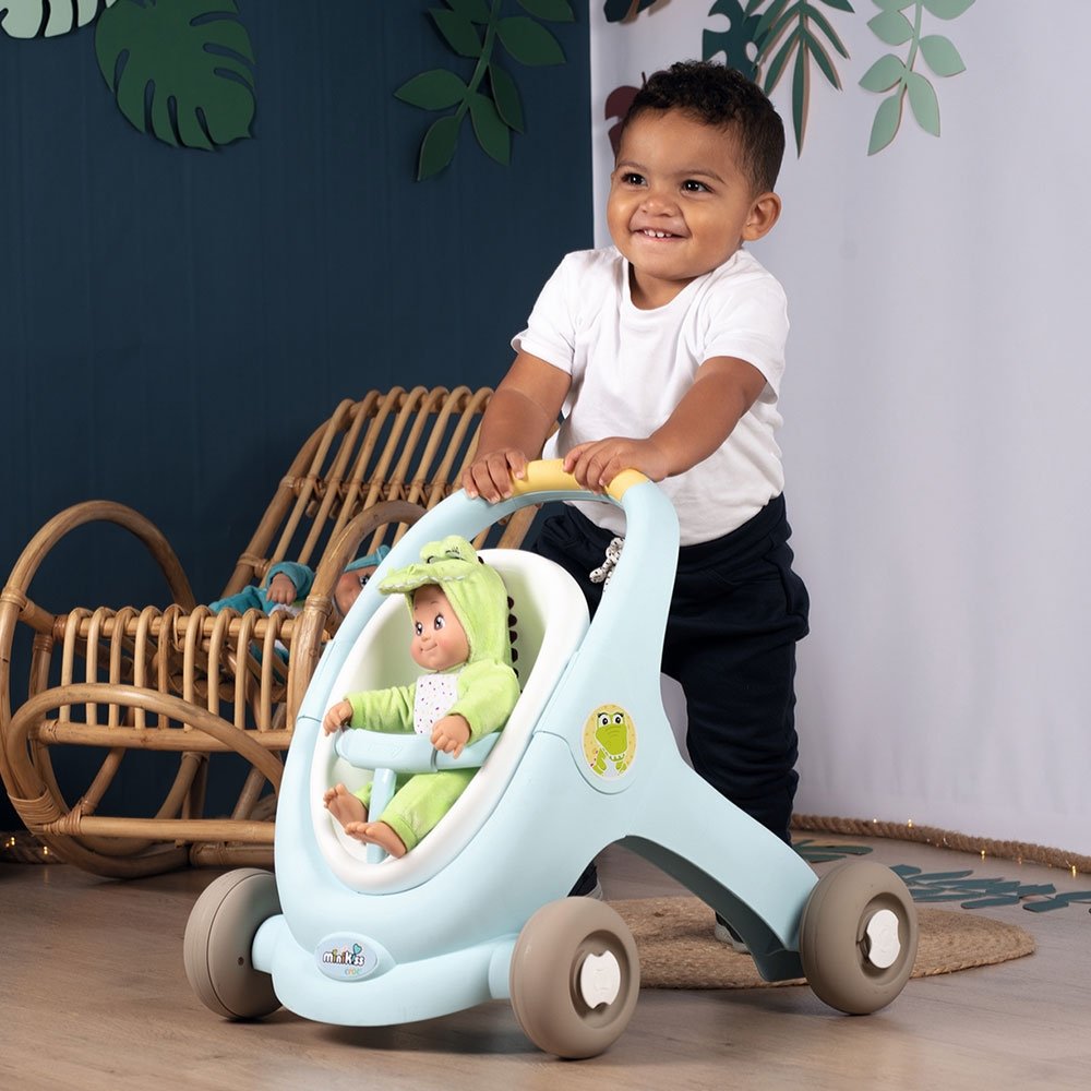 Carucior pentru papusi Smoby Minikiss Croc 3 in 1 albastru 7 Carucior pentru papusi Smoby Minikiss Croc 3 in 1 albastru - Image 6