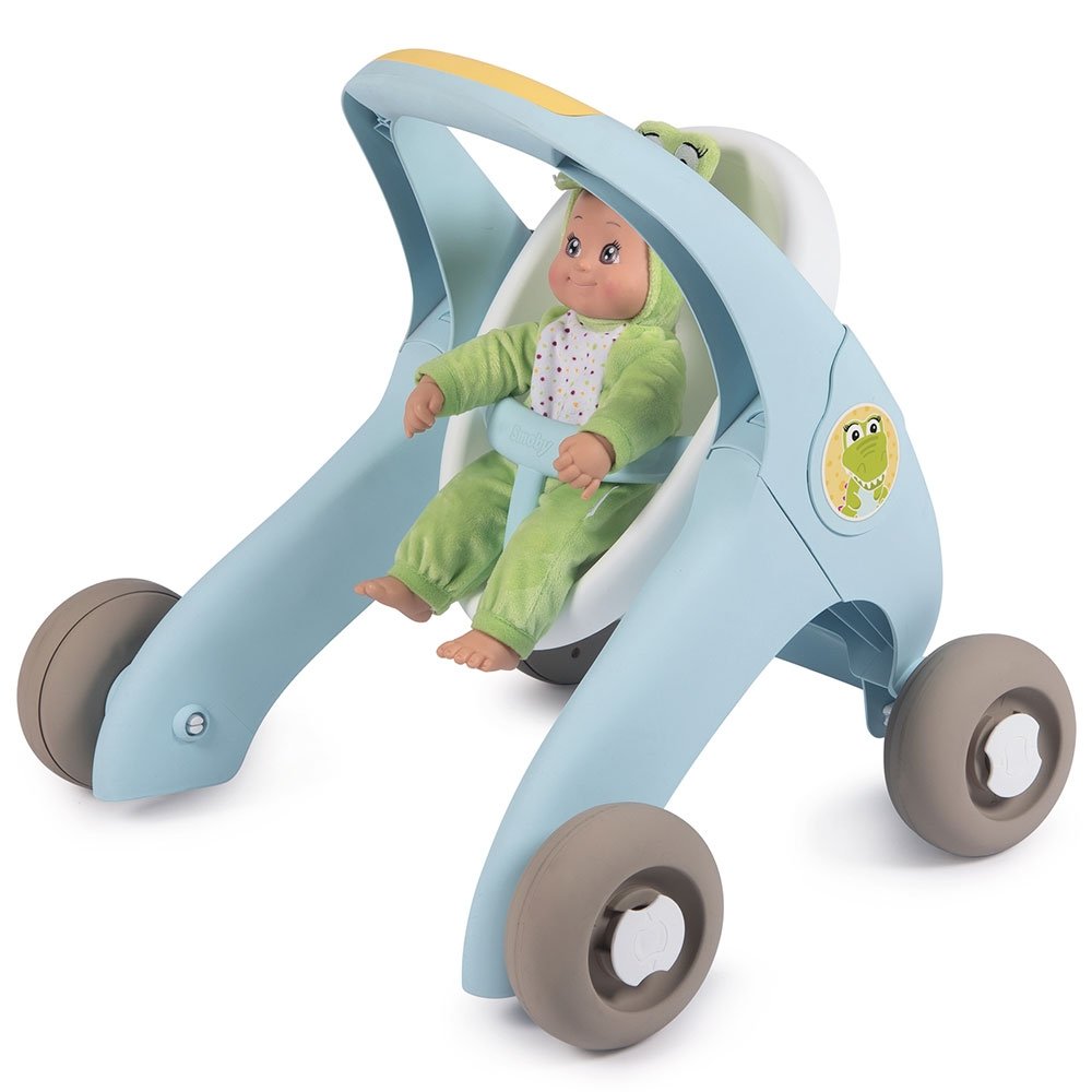 Carucior pentru papusi Smoby Minikiss Croc 3 in 1 albastru 5 Carucior pentru papusi Smoby Minikiss Croc 3 in 1 albastru - Image 4