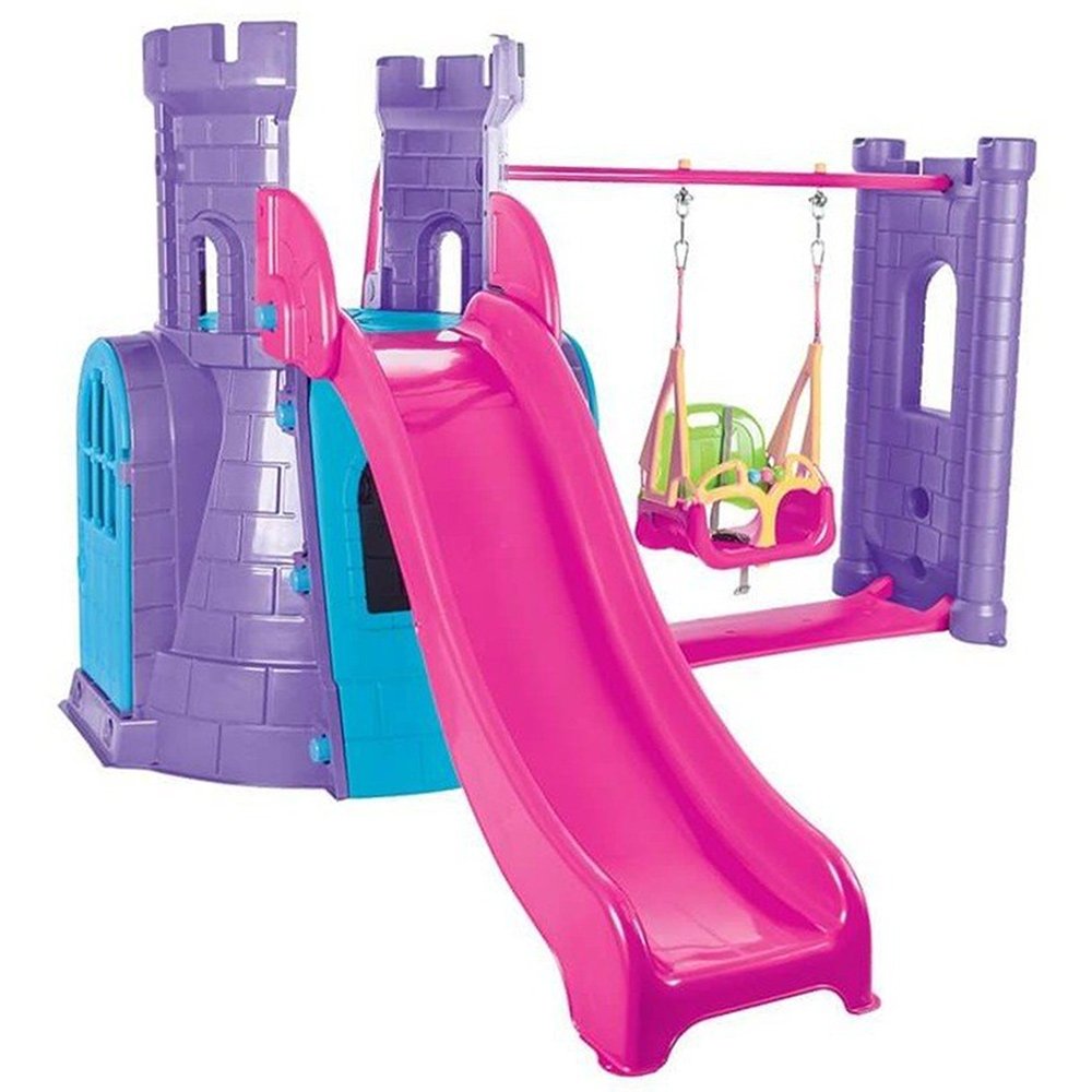 Centru De Joaca Pilsan Castle Slide And Swing Set Purple 2 Centru De Joaca Pilsan Castle Slide And Swing Set Purple