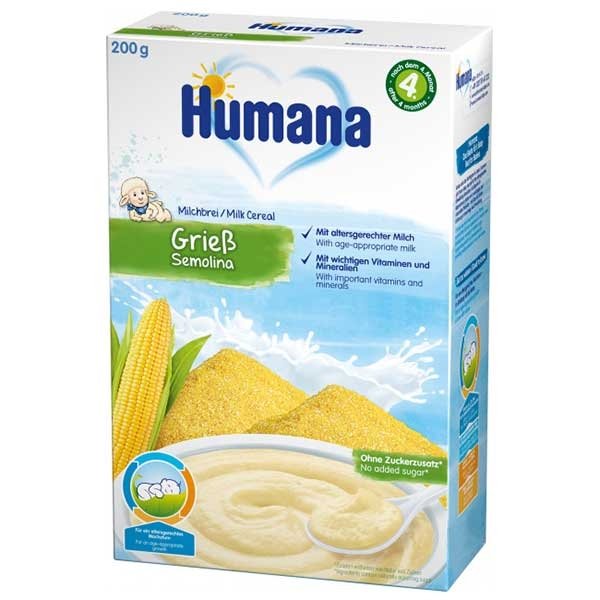 Cereale Humana cu fulgi de gris de la 4 luni 200 g 2 Cereale Humana cu fulgi de gris de la 4 luni 200 g