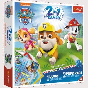 Joc Trefl Paw Patrol, Patrula Catelusilor 2 in 1 Ludo si Cursa