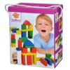 Jucarie Eichhorn Cuburi in galetusa Coloured Wooden Blocks 50 piese I Best Buy Babys