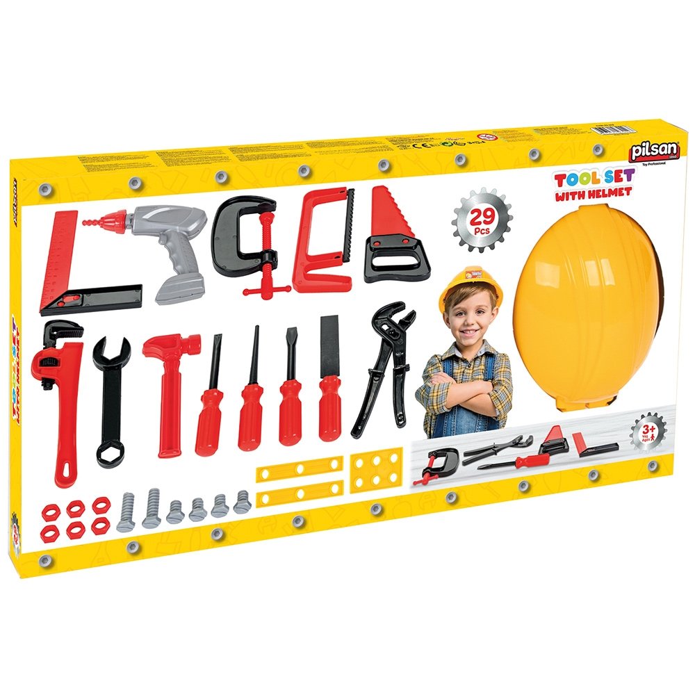 Jucarie Pilsan Set unelte 03-249 cu casca 3 Jucarie Pilsan Set unelte 03-249 cu casca - Image 2