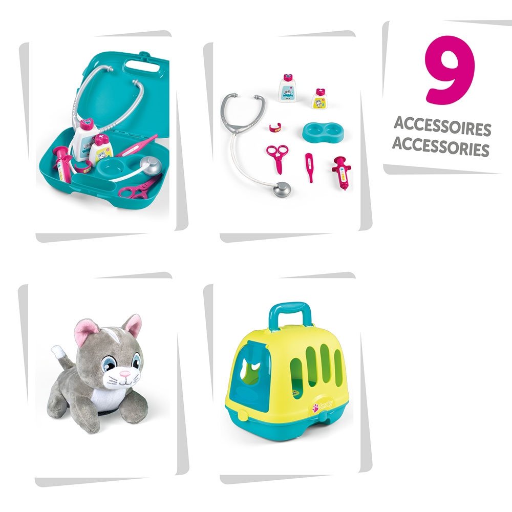 Jucarie Smoby Set veterinar cu carucior si pisica 4 Jucarie Smoby Set veterinar cu carucior si pisica - Image 3