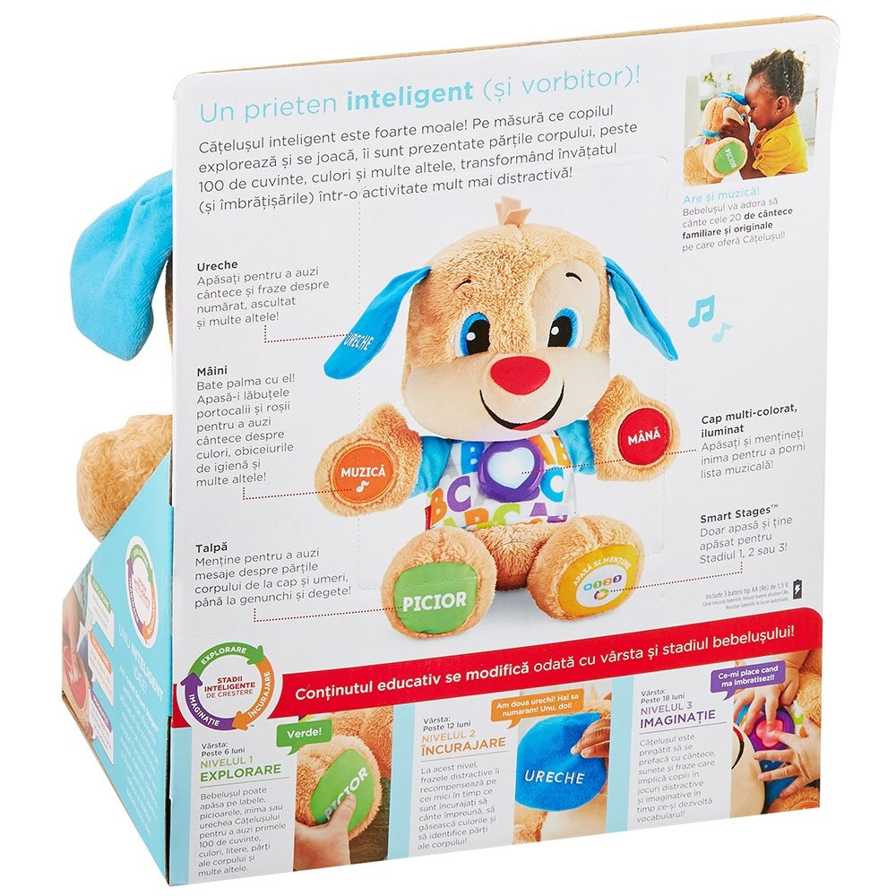 Jucarie de plus Fisher Price by Mattel Laugh and Learn Catelusul vorbitor in limba romana 5 Jucarie de plus Fisher Price by Mattel Laugh and Learn Catelusul vorbitor in limba romana - Image 4