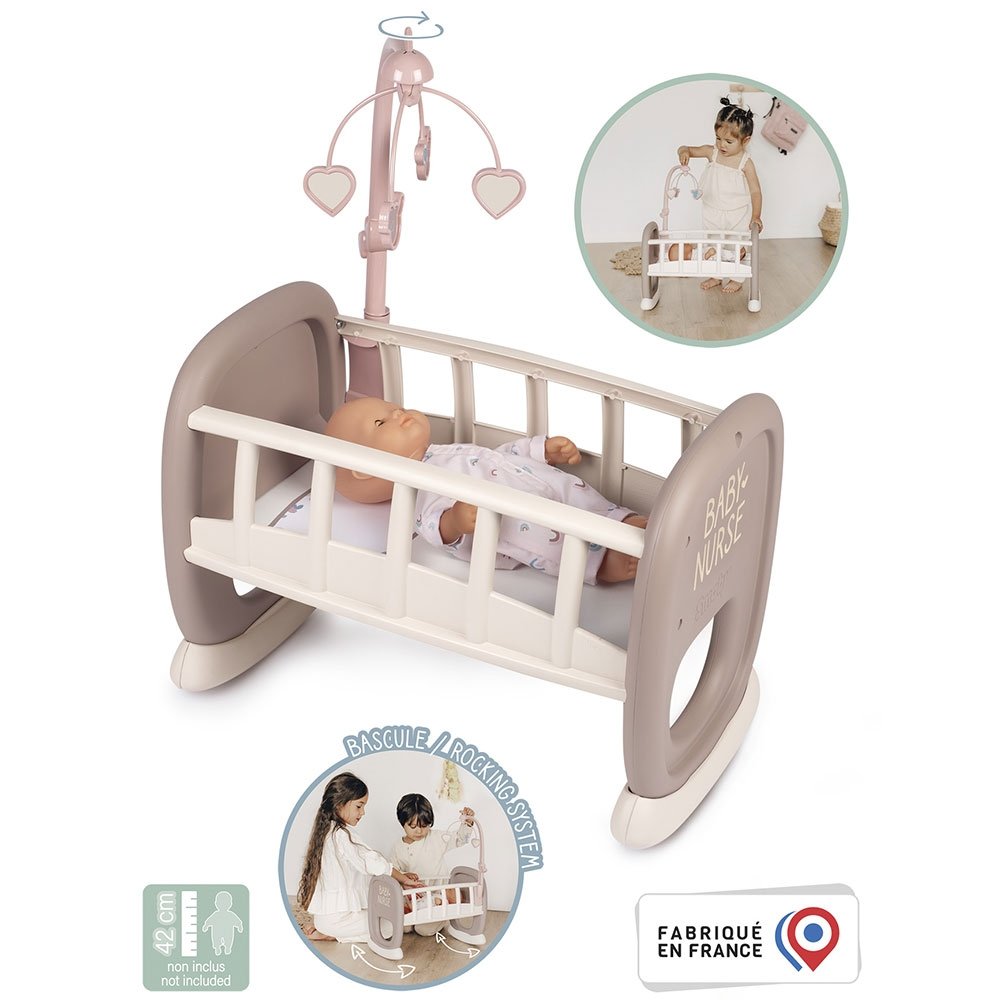 Leagan pentru papusa Smoby Baby Nurse maro cu carusel 3 Leagan pentru papusa Smoby Baby Nurse maro cu carusel - Image 2