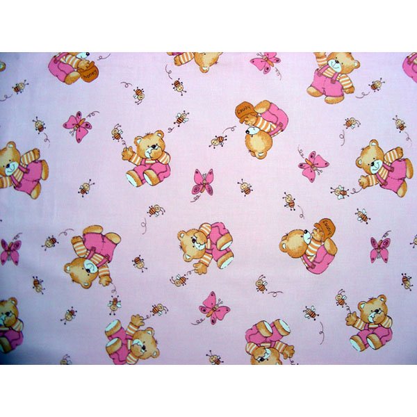 Lenjerie patut Hubners Ursulet cu albinute 5 piese roz 3 Lenjerie patut Hubners Ursulet cu albinute 5 piese roz - Image 2