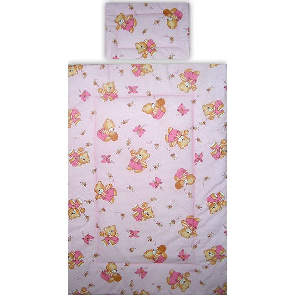 Lenjerie patut Hubners Ursulet cu albinute 5 piese roz 4 Lenjerie patut Hubners Ursulet cu albinute 5 piese roz - Image 3