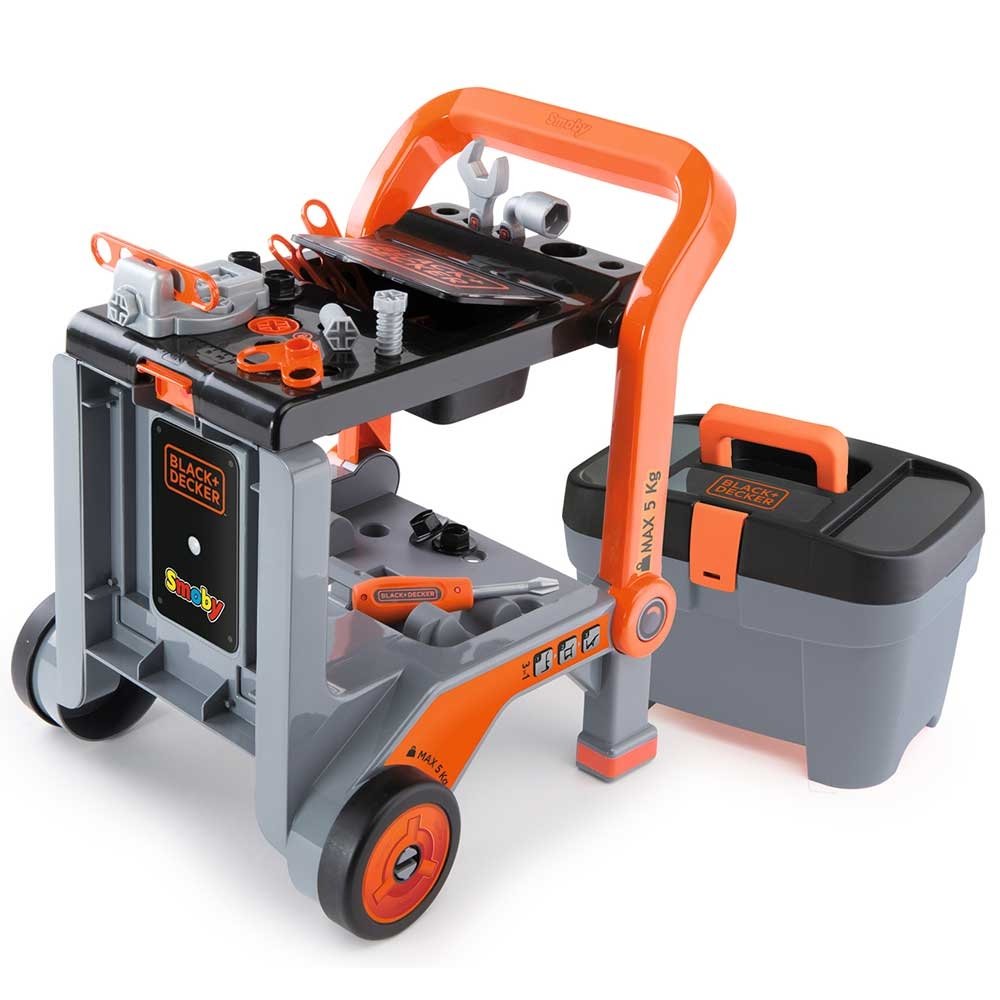 Masa de lucru Smoby Black & Decker 3 in 1 cu trusa de accesorii 2 Masa de lucru Smoby Black & Decker 3 in 1 cu trusa de accesorii