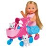 Papusa Simba Evi Love Cat Buggy 12 cm cu 2 figurine si accesorii I Best Buy Babys