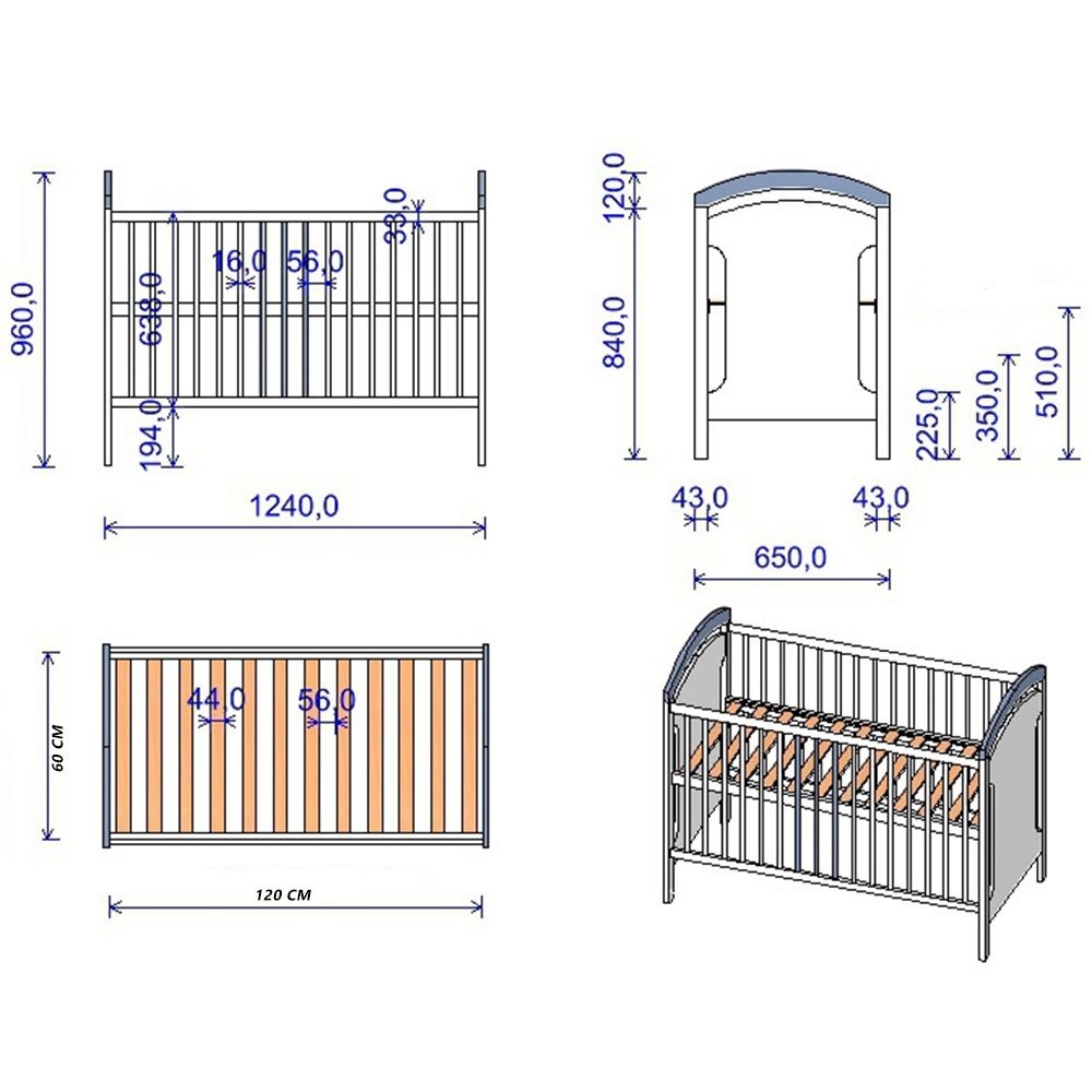 Patut Copii Din Lemn Hubners Anita 120X60 Cm Alb 4 Patut Copii Din Lemn Hubners Anita 120X60 Cm Alb - Imagine 3