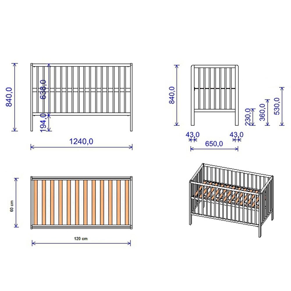 Patut copii din lemn Hubners Dominic 120x60 cm alb cu sertar 4 Patut copii din lemn Hubners Dominic 120x60 cm alb cu sertar - Image 3
