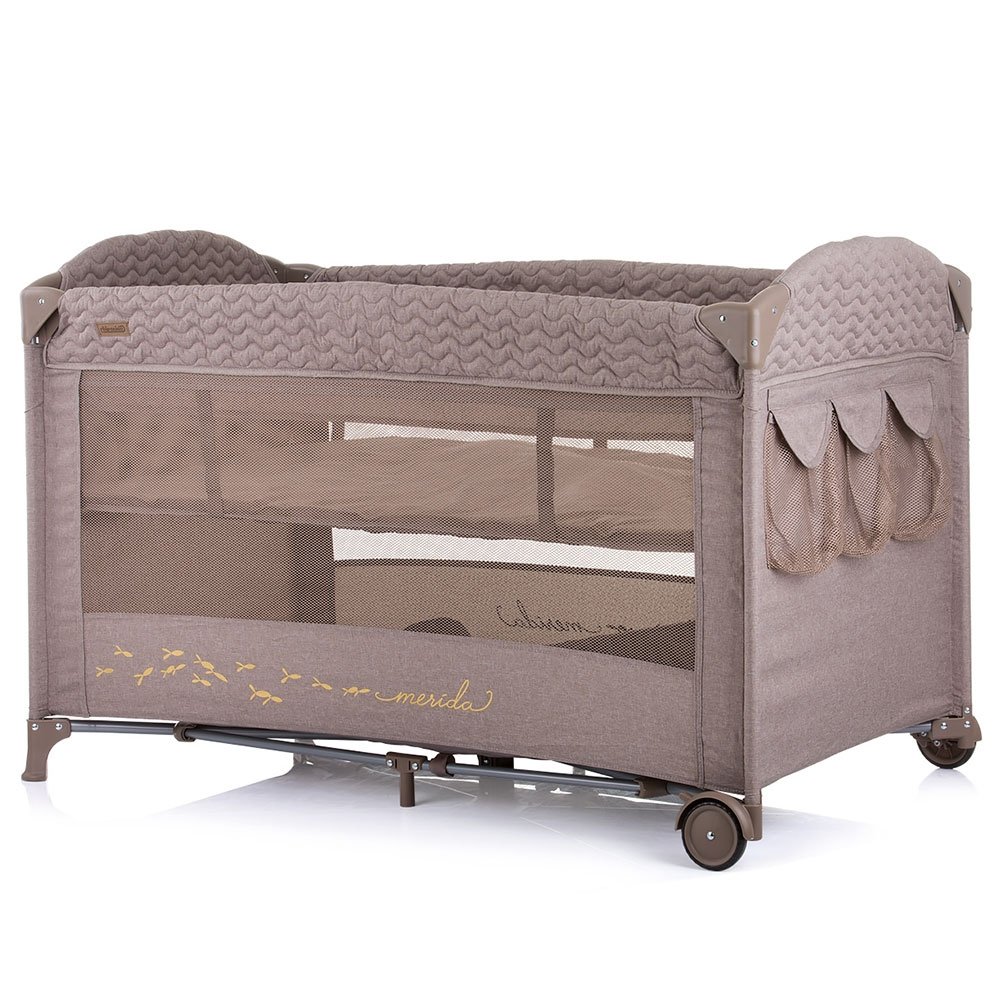 Patut pliabil Chipolino Merida humus linen cu laterala culisanta 5 Patut pliabil Chipolino Merida humus linen cu laterala culisanta - Image 4