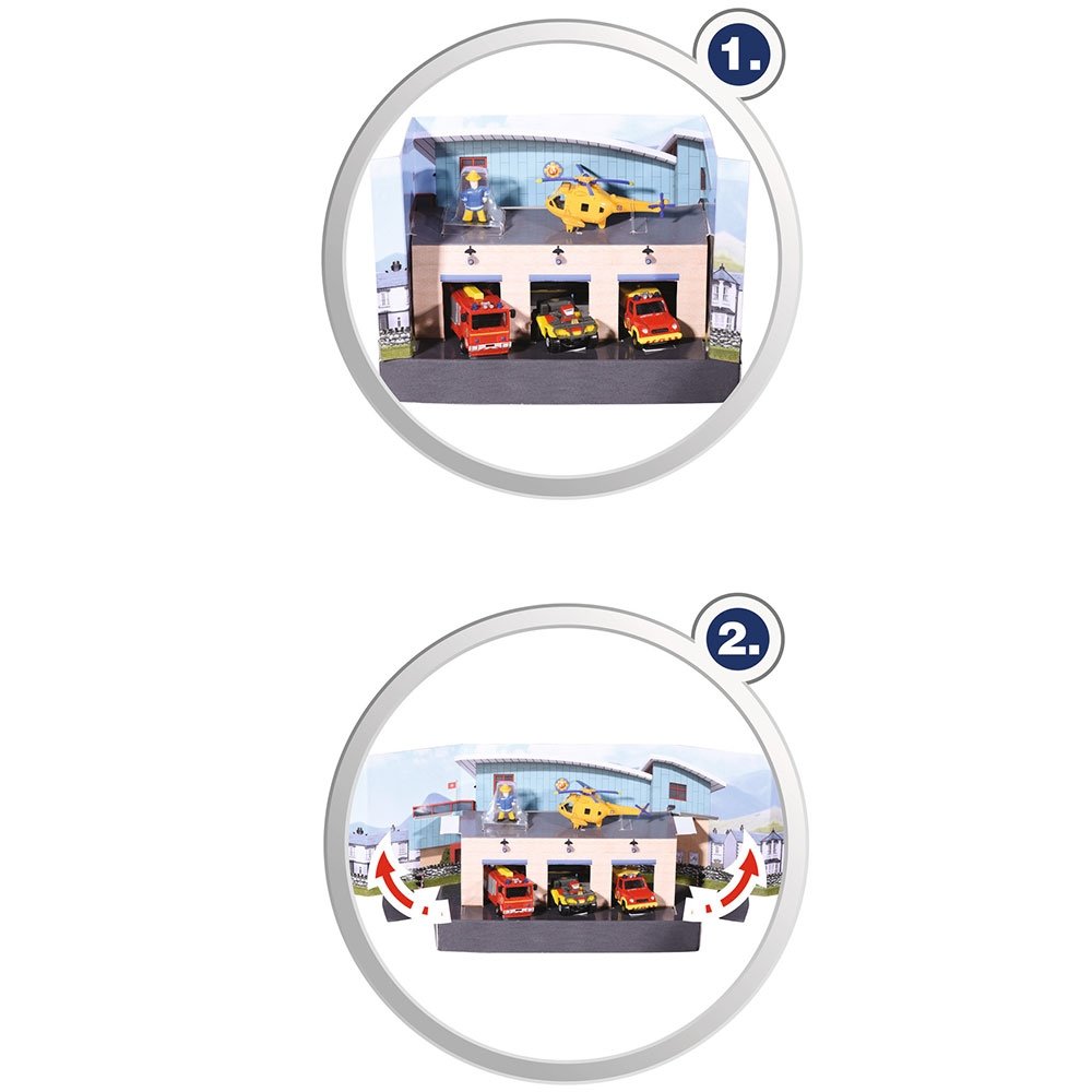 Pista de masini Dickie Toys Fireman Sam Rescue Team Sam Fire cu 3 masinute, 1 elicopter si o figurina 4 Pista de masini Dickie Toys Fireman Sam Rescue Team Sam Fire cu 3 masinute, 1 elicopter si o figurina - Image 3