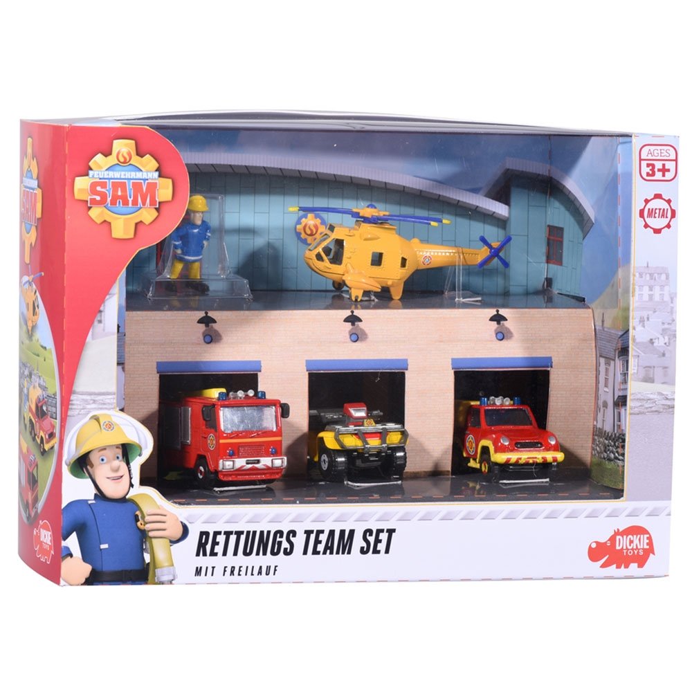 Pista de masini Dickie Toys Fireman Sam Rescue Team Sam Fire cu 3 masinute, 1 elicopter si o figurina 8 Pista de masini Dickie Toys Fireman Sam Rescue Team Sam Fire cu 3 masinute, 1 elicopter si o figurina - Image 7