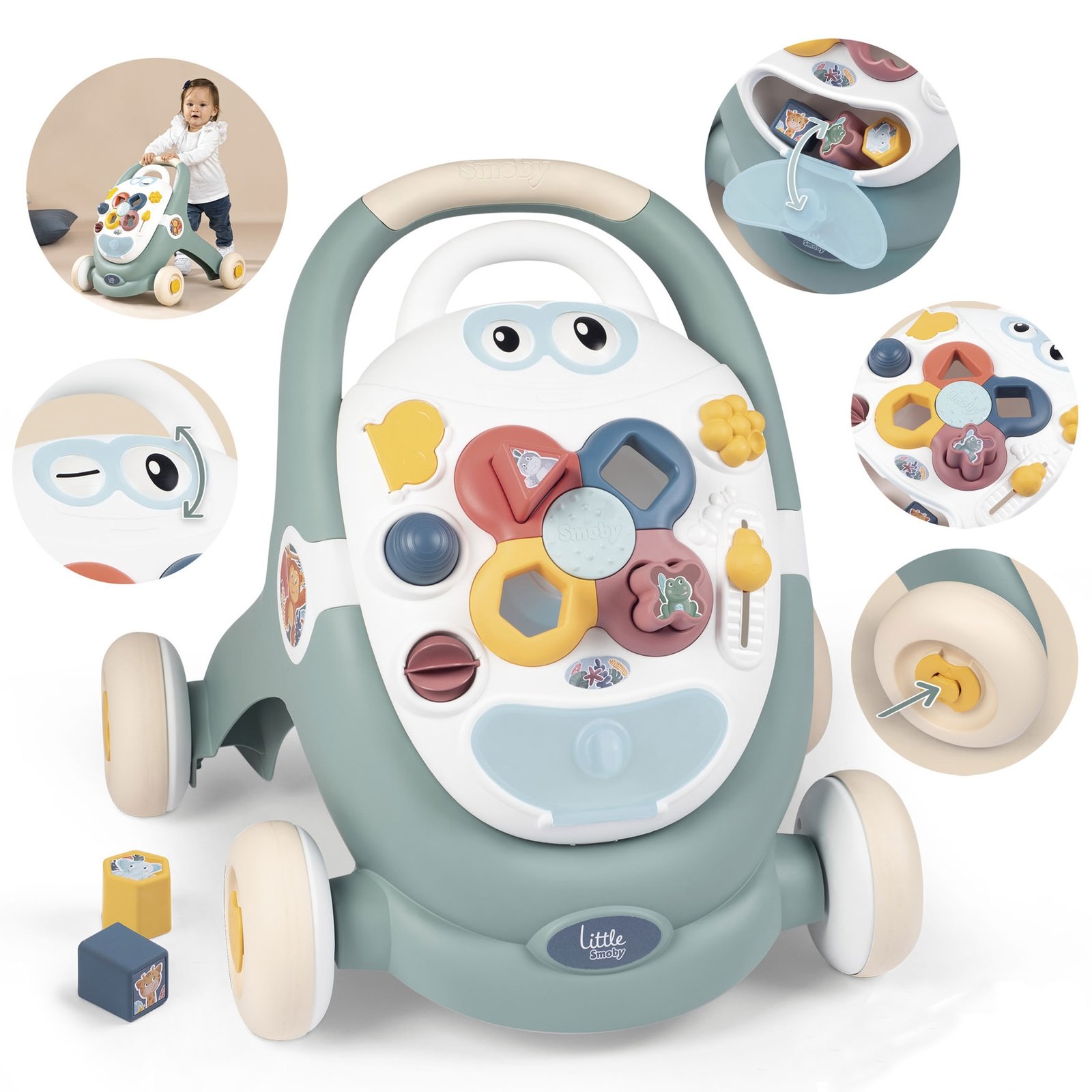 Premergator Smoby Trotty Walker 3 in 1 verde 4 Premergator Smoby Trotty Walker 3 in 1 verde - Image 3