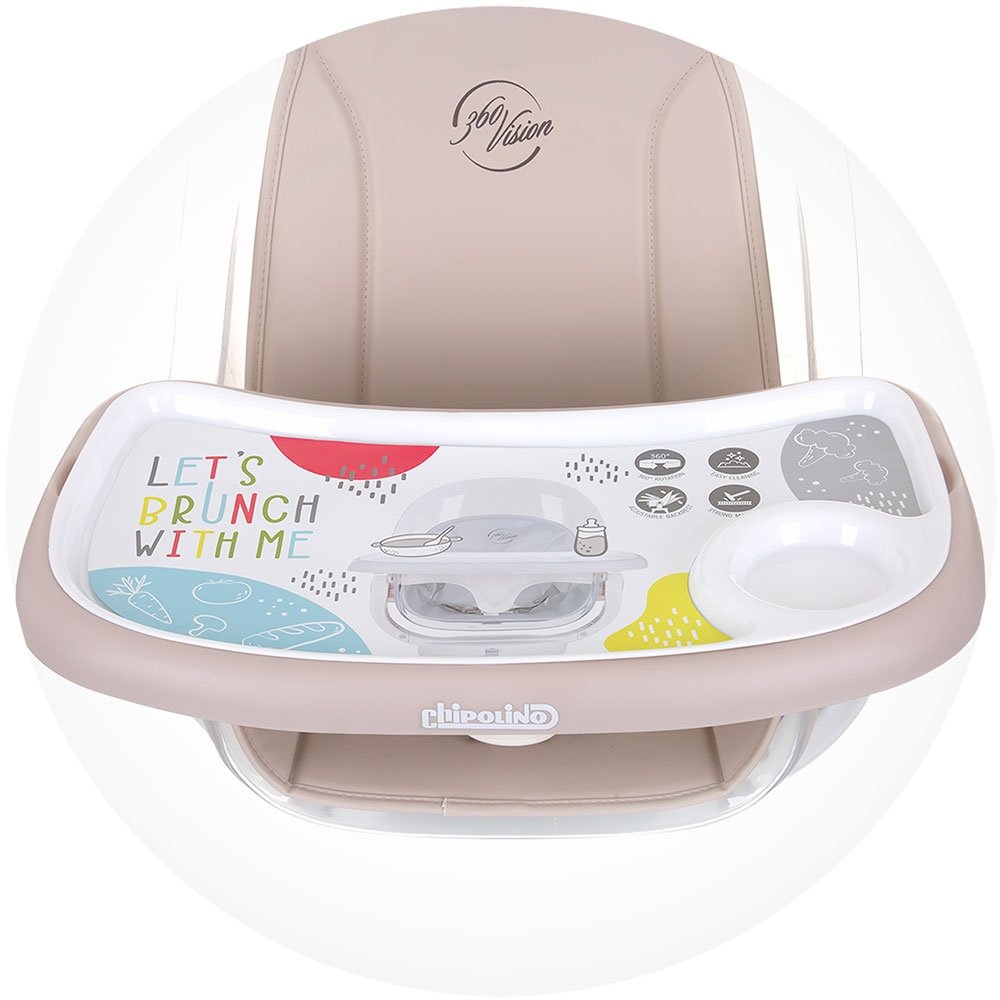 Scaun de masa cu sezut rotativ Chipolino Vision sand 10 Scaun de masa cu sezut rotativ Chipolino Vision sand - Image 9