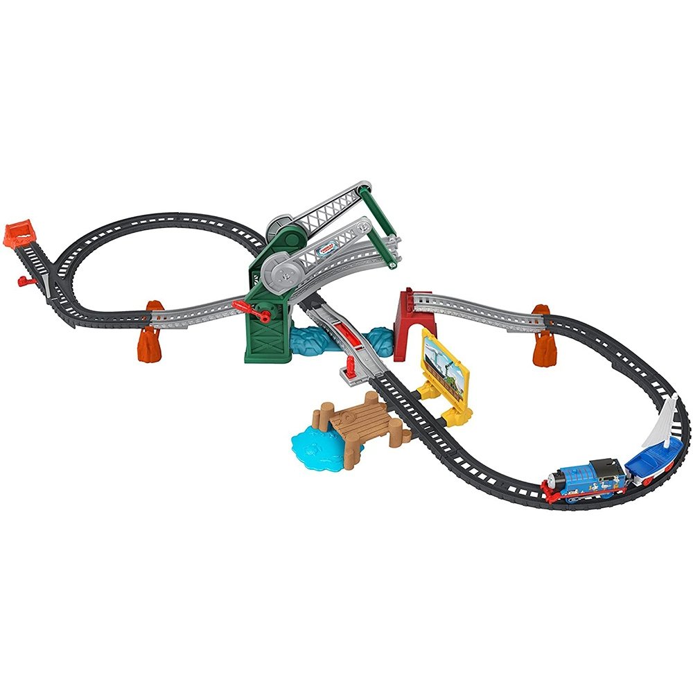Set Fisher Price by Mattel Thomas and Friends Bridge Lift Thomas and Skiff cu sina, locomotiva motorizata si vagon 2 Set Fisher Price by Mattel Thomas and Friends Bridge Lift Thomas and Skiff cu sina, locomotiva motorizata si vagon