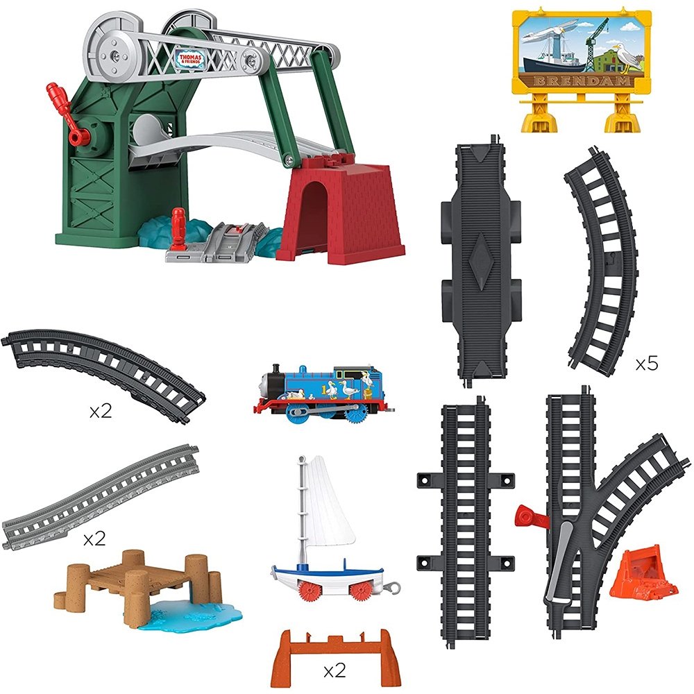 Set Fisher Price by Mattel Thomas and Friends Bridge Lift Thomas and Skiff cu sina, locomotiva motorizata si vagon 8 Set Fisher Price by Mattel Thomas and Friends Bridge Lift Thomas and Skiff cu sina, locomotiva motorizata si vagon - imagine 7