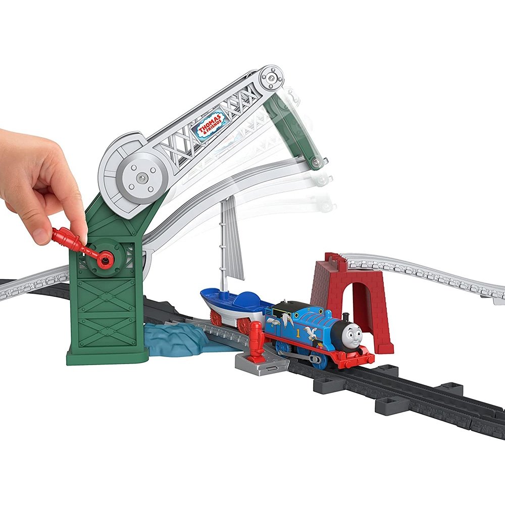 Set Fisher Price by Mattel Thomas and Friends Bridge Lift Thomas and Skiff cu sina, locomotiva motorizata si vagon 5 Set Fisher Price by Mattel Thomas and Friends Bridge Lift Thomas and Skiff cu sina, locomotiva motorizata si vagon - imagine 4