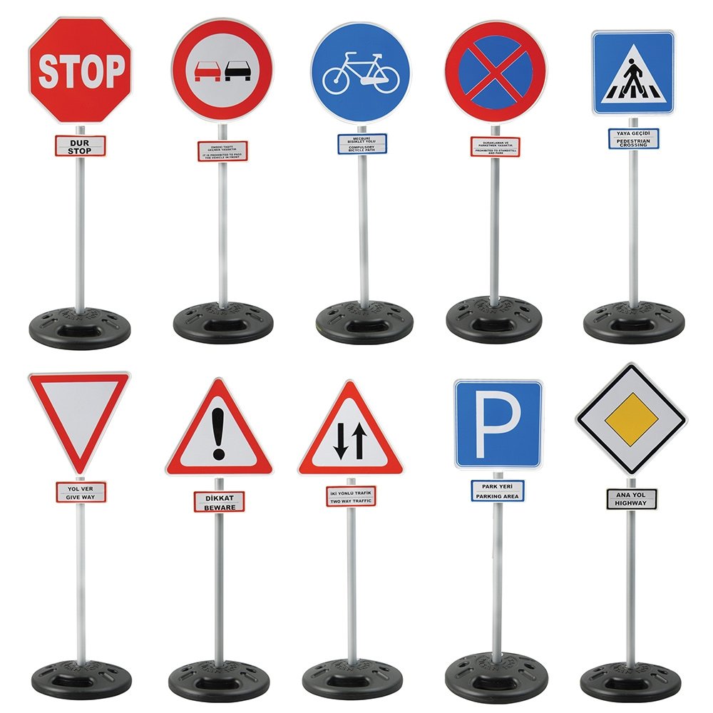 Set Pilsan Jucarie indicatoare rutiere Traffic Signs 2 Set Pilsan Jucarie indicatoare rutiere Traffic Signs