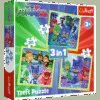 Set puzzle 3 in 1 Trefl Eroi in Pijama Gata de actiune 1x20 piese 1x36 piese 1x50 piese I Best Buy Babys
