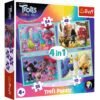 Set puzzle 4 in 1 Trefl DreamWorks Trolls Turneul trolilor 1x35 piese 1x48 piese 1x54 piese 1x70 piese I Best Buy Babys