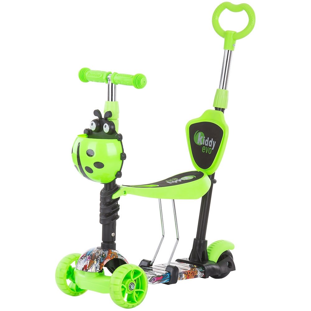 Trotineta Chipolino Kiddy Evo 3 in 1 cu maner green graffiti 2 Trotineta Chipolino Kiddy Evo 3 in 1 cu maner green graffiti