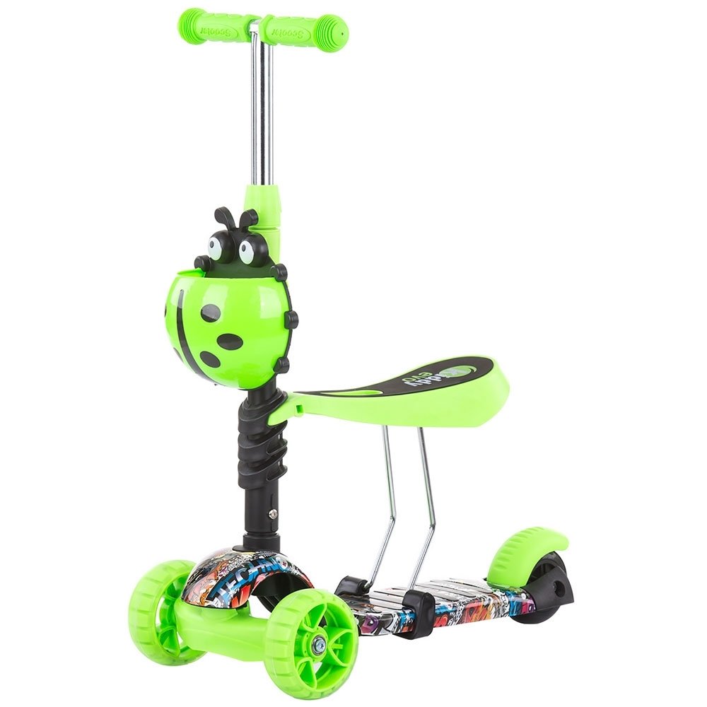Trotineta Chipolino Kiddy Evo 3 in 1 cu maner green graffiti 5 Trotineta Chipolino Kiddy Evo 3 in 1 cu maner green graffiti - Image 4