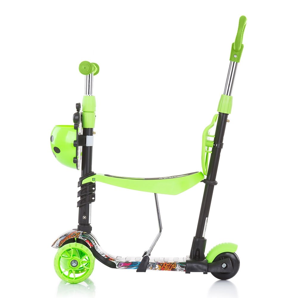 Trotineta Chipolino Kiddy Evo 3 in 1 cu maner green graffiti 3 Trotineta Chipolino Kiddy Evo 3 in 1 cu maner green graffiti - Image 2