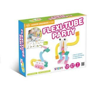 Kit STEM de construit cu tuburi flexibile, Genius Toy