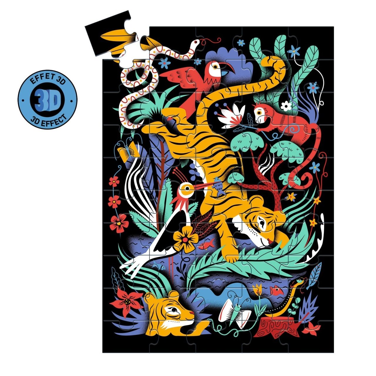 Puzzle 3D Saltul Tigrului, Djeco 3 Puzzle 3D Saltul Tigrului, Djeco - Image 2