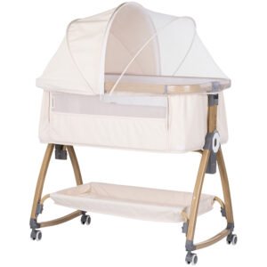 Patut co-sleeper Chipolino Charisma cu laterala culisanta cashmere wood