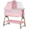 Patut co sleeper Chipolino Charisma cu laterala culisanta powder pink wood 1 I Best Buy Babys