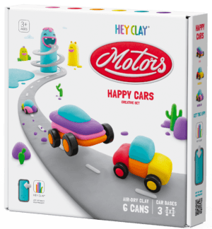 HEY CLAY Modeling Clay Happy Cars with Wheels
