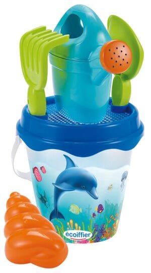 Ecoiffier Sand Tools in Bucket Dolphin