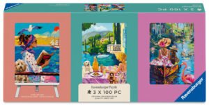 Ravensburger Puzzle 3x100 Pieces: Have Dog, Will Travel & Easel Set