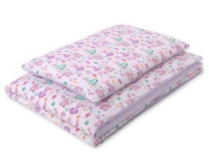 Set de lenjerie de pat pentru bebeluși din bumbac de 2 bucăți 140x200 Junior - balerine liliac