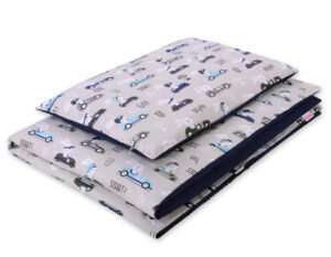 Set de așternut pentru bebeluși din bumbac de 2 bucăți 135x100 cm - iepuri gri