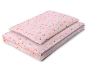 Set de lenjerie de pat pentru bebeluși din bumbac de 2 bucăți 120x90 cm - roz balerine
