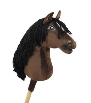 Calul pe un băț Super Hobby Horse Premium - cal castan închis la culoare A3