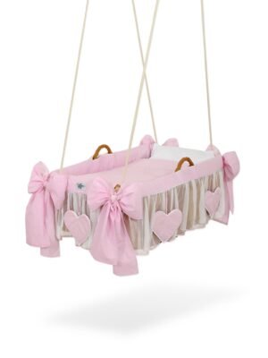 Pătuț suspendat Moses Basket - Carouri roz
