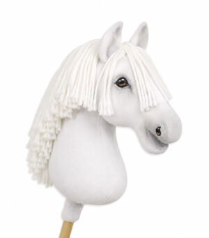 Calul pe un băț Super Hobby Horse Premium - A3 alb