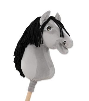Calul pe un băț Super Hobby Horse Premium - cal IV gri cu coamă neagră A3