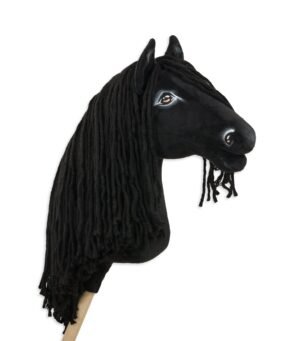 Calul pe un băț Super Hobby Horse Premium - friză friesiană de cal A3