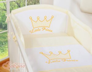 Set de lenjerie de pat 3 bucăți - cremă Little Prince/Princess