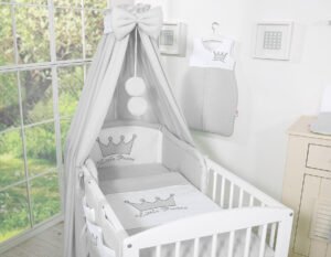 Baldachin din material textil - gri Micul Prinț/Prințesă
