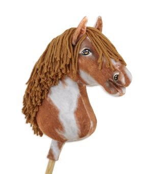 Calul pe un băț Super Hobby Horse Premium - cal tobiano bay cu coamă maro A3