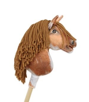 Calul pe un băț Super Hobby Horse Premium - cal tobiano bay cu coamă maro A4